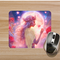  Fairy with angel wings and moon mouse pad. Sublimated design. Customizable gift for celestial decor lovers!